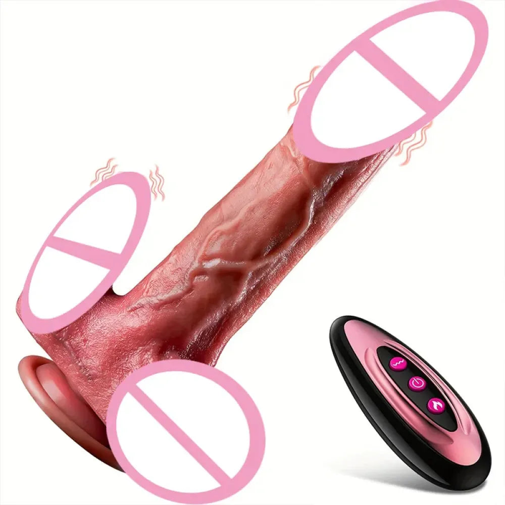 Telescopic Vibrator with Licking Stimulator and Anal Plug